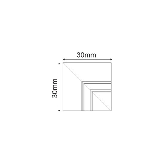ΜΑΥΡΗ ΕΣΩΤΕΡΙΚΗ ΓΩΝΙΑ 90° ΓΙΑ ΜΙΝΙ ΜΑΓΝΗΤΙΚΗ ΡΑΓΑ TRIMLESS ΤΜΤ*ΜΒ