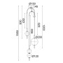 ΚΡΕΜΑΣΤΟ ΦΩΤΙΣΤΙΚΟ LED 19W 3000K 1950LM  ΜΑΥΡΟ ΜΕΤ/ΚΟ+ΛΕΥΚΟ ΓΥΑΛΙ D37XH150CM