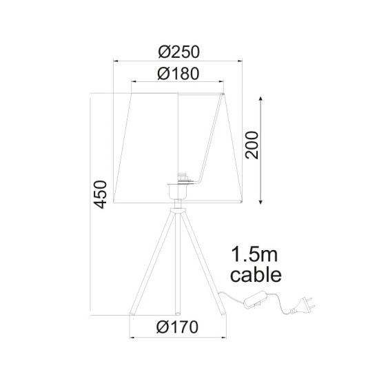 ΠΟΡΤΑΤΙΦ ΤΡΙΠΟΔΑΣ ΜΑΥΡΟ 1ΧE27 MILOS