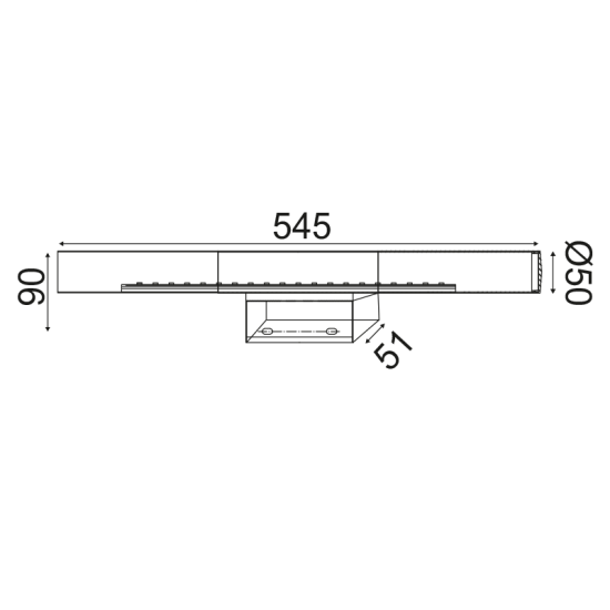  WALL MOUNTED LED SMD 13W 4000K 980LM IP44 TINKI ACRYLIC+METAL 55Χ5,1Χ9CM TINKI