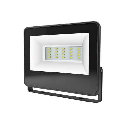 BLACK LED SMD FLOOD LUMINAIRE IP66 20W 6000K 2200Lm 230V AC RA80