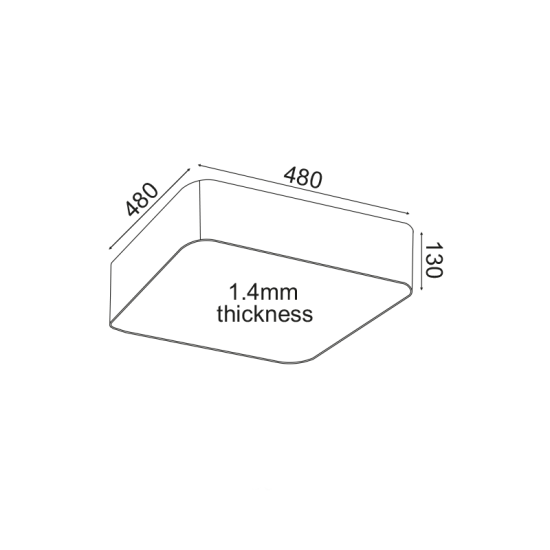 ^ΟΡΟΦΗΣ Φ/Σ LED 40W 3200LM 3000K ΜΑΥΡΟ ΜΕΤ/ΚΟ 48X48XH13CM EMERY