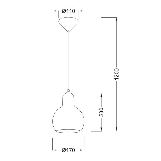 ΚΡΕΜΑΣΤΟ ΔΙΑΦΑΝΕΣ ΓΥΑΛΙ Φ17cm 1χ40W E27 BLOOM