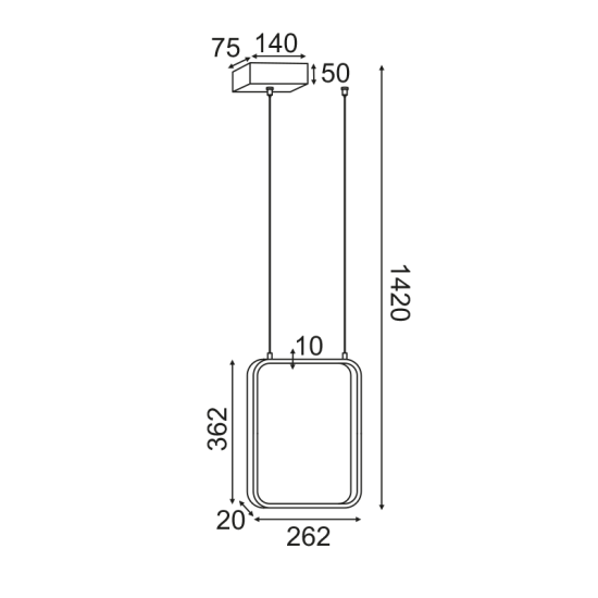 ^ΚΡΕΜΑΣΤΟ Φ/Σ LED 15W 3000K 1390LM ΜΑΥΡΟ ΜΕΤΑΛΛΙΚΟ 26X14XH142CM SYMETRIA