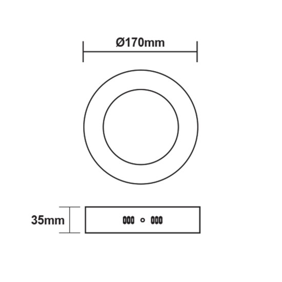 ΛΕΥΚΟ ΣΤΡΟΓΓΥΛΟ LED ΠΑΝΕΛ ΟΡΟΦΗΣ 12W 4000K 1100Lm Φ160mm 230V AC Ra80