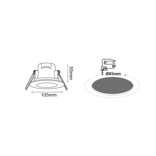 LED SPOT IP65 WHITE ROUND 8W 3.000K 230V AC 640Lm 120° Ra80