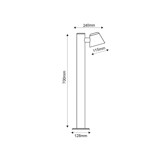 ^ΓΚΡΙ ΦΩΤΙΣΤΙΚΟ VIDA 1XGU10 MAX.35W IP44 ΜΕ ΚΟΛΩΝΑ & ΔΙΑΦΑΝΟ ΓΥΑΛΙ