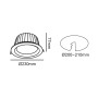 LED WHITE RECESSED DOWNLIGHT 40W 4000K 5000Lm 100° 230V AC Ra80 Φ230*77MM 5YRS
