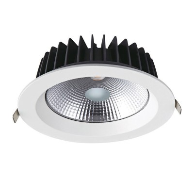 LED WHITE RECESSED DOWNLIGHT 40W 6500K 5000Lm 100° 230V AC Ra80 Φ230*77MM 5YRS
