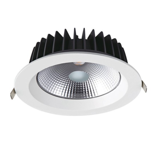 LED WHITE RECESSED DOWNLIGHT 40W 6500K 5000Lm 100° 230V AC Ra80 Φ230*77MM 5YRS
