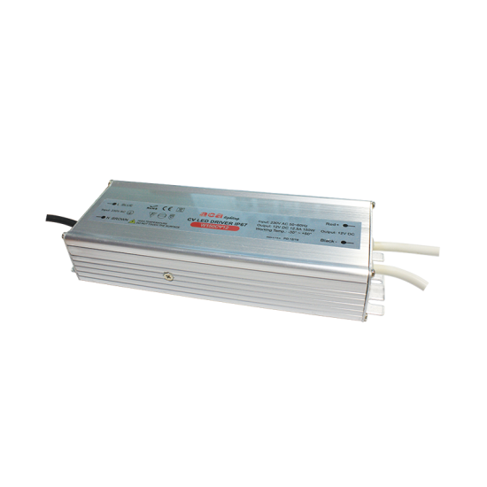 ^METAL CV LED DRIVER 150W 230V AC-12V DC 12.5A IP67 WITH CABLES