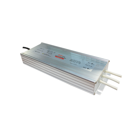 ^METAL CV LED DRIVER 360W 230V AC-24V DC 15A IP67 WITH CABLES