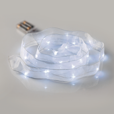 WHITE RIBBON, 20 LED ΛΑΜΠ.COPPER, CW, ΑΣΗΜΙ ΚΑΛ. & ΜΠΑΤ. 3xAA, IP20, 2M+10CM, 1.2W WHITE RIBBON, 20 LED ΛΑΜΠ.COPPER, CW, ΑΣΗΜΙ ΚΑΛ. & ΜΠΑΤ. 3xAA, IP20, 2M+10CM, 1.2W
