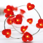 RED HEART, 20 LED  ΛΑΜΠ. COPPER, ΚΟΚΚΙΝΟ,  ΑΣΗΜΙ. ΚΑΛ. & ΜΠΑΤ. 2xAA, IP20, 2M+10CM, 1.2W