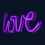 LOVE, 118 NEON LED LIGHTS WITH BATTERY (3xAA)/USB, PINK, IP20, 35.5x2x13cm