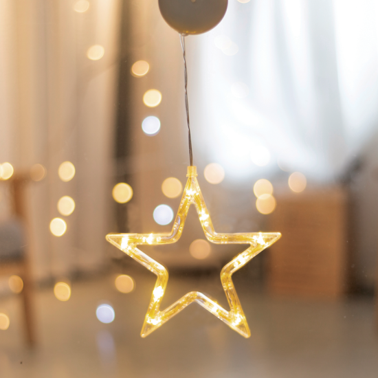 WINDOW PLASTIC STAR 10 LED ΛΑΜΠΑΚΙΑ WW ΜΠΑΤ. (3ΧΑΑΑ) IP20 18X18CM