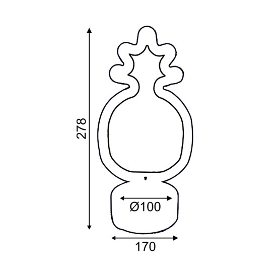 PINAPPLE, 41 NEON LED LIGHTS WITH BATTERY (3xAA)/USB, GREEN & YELLOW, IP20, 17x10x28,5cm PINAPPLE, 41 NEON LED LIGHTS WITH BATTERY (3xAA)/USB, GREEN & YELLOW, IP20, 17x10x28,5cm