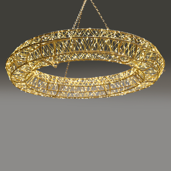 3D COPPER WIRE METAL MOTIF RING 1440LED ΛΑΜΠ ΚΑΛ ΧΑΛΚ ΘΕΡΜ IP44 ΑΝΤΑΠ(3VDC)ΑΛΥΣΙΔ 60cm ΑΓΚΙΣ 5mΚΑΛ