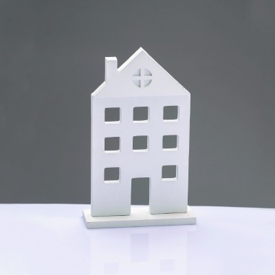 WOODEN DECORATIVE WHITE HOUSE WITH BASE ΔΙΑΚΟΣΜΗΤΙΚΟ ΜΟΤΙΦ 14*5*23cm WOODEN DECORATIVE WHITE HOUSE WITH BASE ΔΙΑΚΟΣΜΗΤΙΚΟ ΜΟΤΙΦ 14*5*23cm