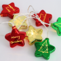 XMAS PLASTIC STAR,10 LED ΛΑΜΠ. ΣΕΙΡΑ,ΜΠΑΤ. (2xAA),WW,IP20,15cm ,150+30cm ΚΑΛ. ΤΡΟΦ.