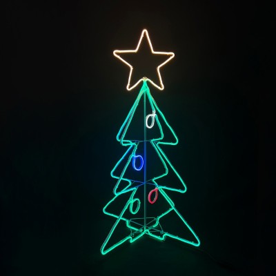 3D CHRISTMAS TREE 1000 LED ΔΙΠΛΗΣ ΟΨΗΣ ΦΩΤ. 9,5m ΠΟΛΥΧΡ. ΣΤΑΘΕΡΟ IP65 75*75*130cm 1,5m ΚΑΛ.