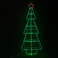 CHRISTMAS TREE 100 LED ΛΑΜΠ ΣΕΙΡΑ ΠΡΑΣΙΝΟ ΜΕ ΚΟΚΚΙΝΟ ΑΣΤΕΡΙ ΣΤΑΘΕΡΟ IP44 60*150cm 5m ΚΑΛ.