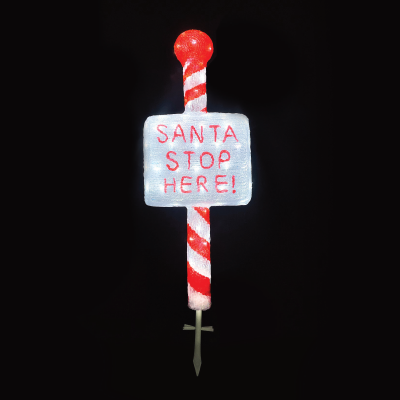 ACRYLIC SIGN SANTA STOP HERE  120 LED ΛΕΥΚΑ IP44 35*13*100cm 30cm ΚΑΛ. ACRYLIC SIGN SANTA STOP HERE  120 LED ΛΕΥΚΑ IP44 35*13*100cm 30cm ΚΑΛ.