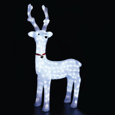 ACRYLIC STANDING REINDEER WITH RIBBON 200 LED ΛΕΥΚΑ IP44 52*36*100cm  30cm ΚΑΛ. ACRYLIC STANDING REINDEER WITH RIBBON 200 LED ΛΕΥΚΑ IP44 52*36*100cm  30cm ΚΑΛ.