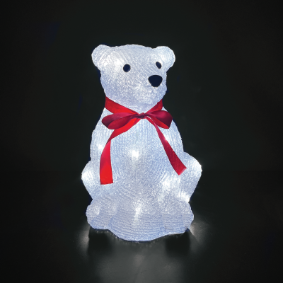 ACRYLIC SITTING BEAR 30 LED ΛΕΥΚΑ IP44 22,5*22*30cm  30cm ΚΑΛ. ACRYLIC SITTING BEAR 30 LED ΛΕΥΚΑ IP44 22,5*22*30cm  30cm ΚΑΛ.