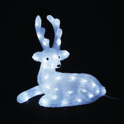 ACRYLIC SITTING REINDEER 55 LED ΛΕΥΚΑ IP44 36*16,5*37cm  30cm ΚΑΛ. ACRYLIC SITTING REINDEER 55 LED ΛΕΥΚΑ IP44 36*16,5*37cm  30cm ΚΑΛ.