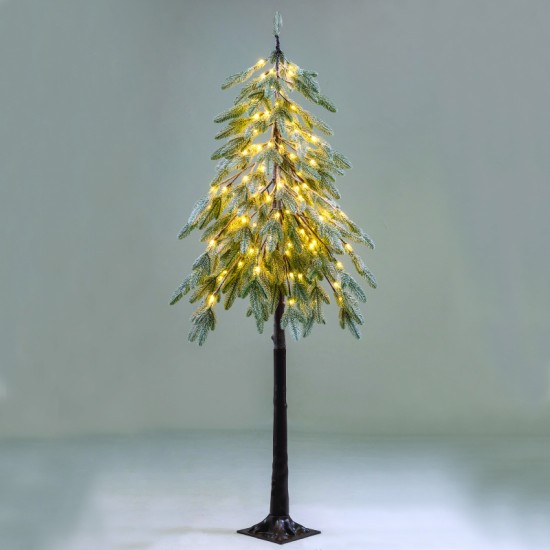 SNOWY GREEN PINE TREE 56 WW LED ΛΑΜΠ. ΑΝΤΑΠΤ:4,5V IP44 ΥΨΟΣ 120cm ΒΑΣΗ:17x17cm 5m ΚΑΛ