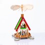 WOODEN TEA LIGHT PYRAMID ICE SKATERS  ΔΙΑΚΟΣΜΗΤΙΚΟ (ΧΩΡΙΣ ΚΕΡΑΚΙΑ) 18x13x36cm