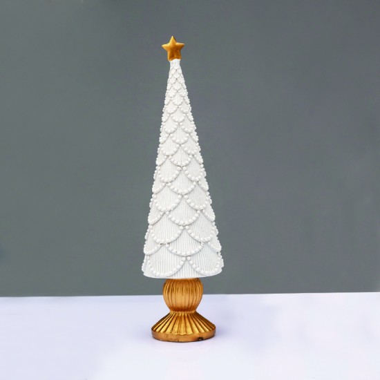 ΔΙΑΚΟΣΜΗΤΙΚΟ ΧΡΙΣΤΟΥΓΕΝΝΙΑΤΙΚΟ ΔΕΝΤΡΟ  RESIN XMAS TREE  ΛΕΥΚΟ 56cm