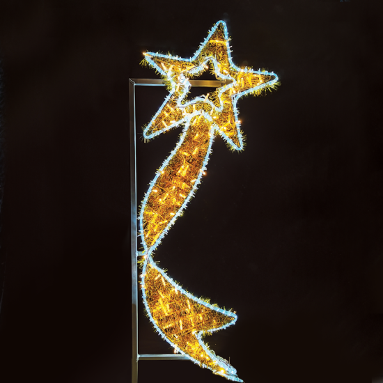 FALLING STAR WITH RIBBON 372LED ΣΧΕΔ 8m ΜΟΝΟΚ 9,6m ΛΑΜΠ ΣΕΙΡ ΘΕΡΜ&ΨΥΧΡ ΣΤΑΘ IP65 60x150 cm 1,5m ΚΑΛ
