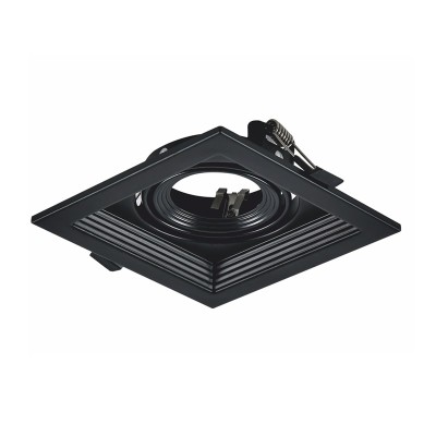 ΣΠΟΤ ΤΕΤΡΑΓΩΝΟ  ΚΙΝΗΤΟ ΧΩΝΕΥΤΟ ΜΟΝΟ ΜΑΥΡΟ 1xGU10 130x130mm