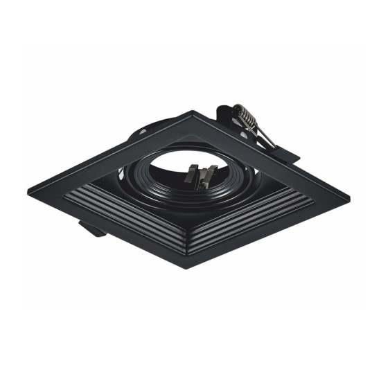 ΣΠΟΤ ΤΕΤΡΑΓΩΝΟ  ΚΙΝΗΤΟ ΧΩΝΕΥΤΟ ΜΟΝΟ ΜΑΥΡΟ 1xGU10 130x130mm