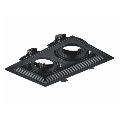 ΣΠΟΤ ΤΕΤΡΑΓΩΝΟ  ΚΙΝΗΤΟ ΧΩΝΕΥΤΟ ΔΙΠΛΟ ΜΑΥΡΟ 2xGU10 130x225mm