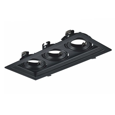 ΣΠΟΤ ΤΕΤΡΑΓΩΝΟ  ΚΙΝΗΤΟ ΧΩΝΕΥΤΟ ΤΡΙΠΛΟ ΜΑΥΡΟ 3xGU10 130x320mm