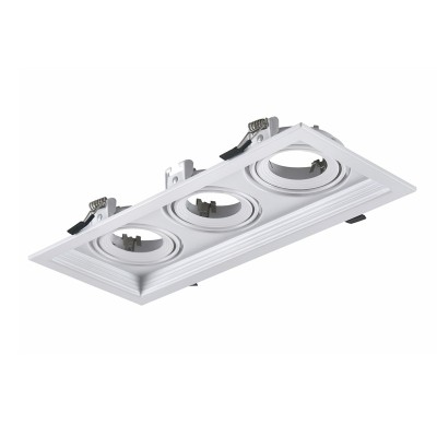 ΣΠΟΤ ΤΕΤΡΑΓΩΝΟ  ΚΙΝΗΤΟ ΧΩΝΕΥΤΟ ΤΡΙΠΛΟ ΛΕΥΚΟ 3xGU10 130x320mm