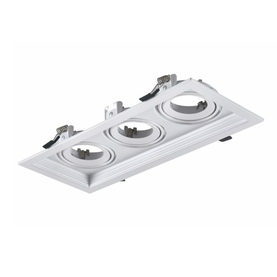 ΣΠΟΤ ΤΕΤΡΑΓΩΝΟ  ΚΙΝΗΤΟ ΧΩΝΕΥΤΟ ΤΡΙΠΛΟ ΛΕΥΚΟ 3xGU10 130x320mm