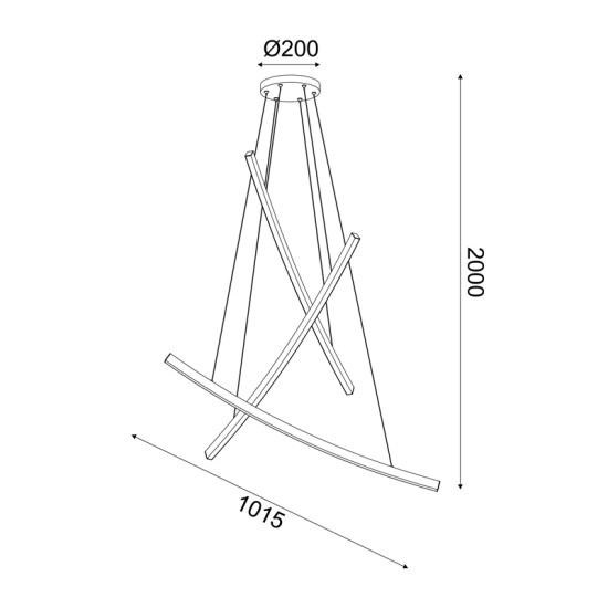 ΚΡΕΜΑΣΤΟ ΦΩΤΙΣΤΙΚΟ LED 60W 3000K 4200LM  ΜΑΥΡΟ ΑΛΟΥΜΙΝΙΟ IP20 102X15X110CM