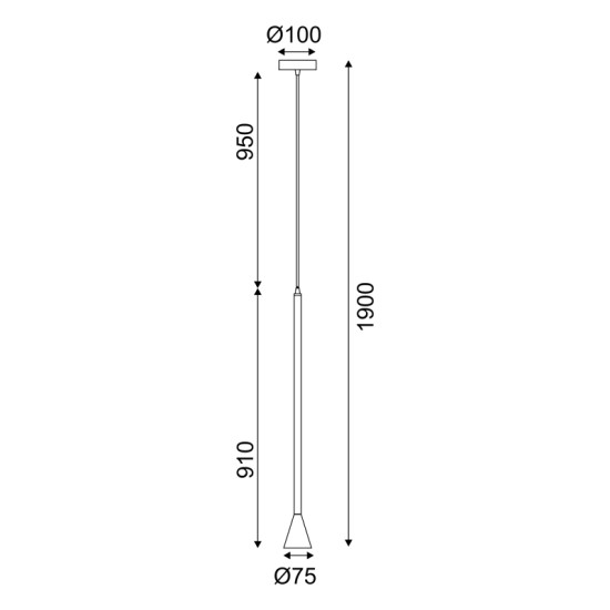 ΚΡΕΜΑΣΤΟ ΦΩΤΙΣΤΙΚΟ 1ΧGU10  ΜΑΥΡΟ ΜΕΤ/ΚΟ IP20 D7,5XD10XH190CM