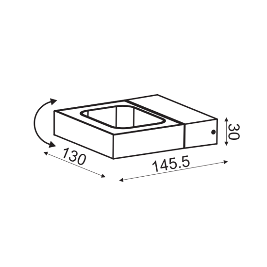 ΕΠΙΤΟΙΧΟ Φ/Σ LED 6W 3000K ΑΛΟΥΜΙΝΙΟ ΜΑΥΡΟ 14,5X13X3CM CYCLOP