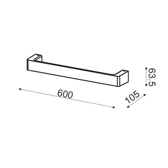 ΕΠΙΤΟΙΧΟ Φ/Σ LED 12W 3000K ΑΛΟΥΜΙΝΙΟ ΜΑΥΡΟ 60Χ6,4Χ10,5CM FOGA