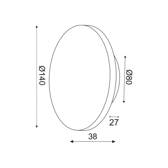 ΕΠΙΤ Φ/Σ LED 5W 3000Κ ΑΠΟΧΡ.ΤΣΙΜΕΝΤΟΥ MDF ΚΥΚΛΟΣ Φ14ΧΗ3,6CM ECLIPSE