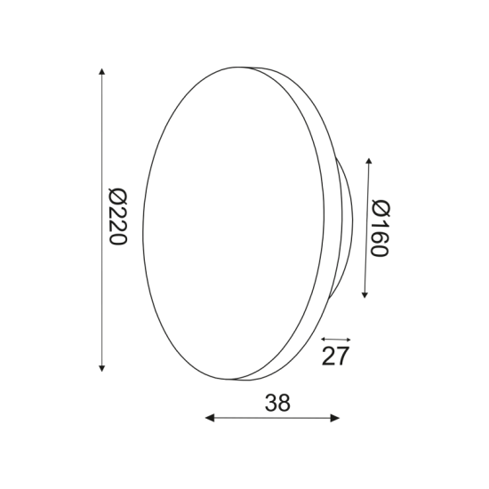 ΕΠΙΤΟΙΧΟ Φ/Σ LED 10W 3000Κ 800LM ΣΚ.ΚΑΦΕ ΔΕΡΜΑ MDF ΚΥΚΛΟΣ Φ22ΧΗ3,6CM ECLIPSE