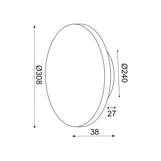 ΕΠΙΤ Φ/Σ LED 15W 3000Κ ΑΠΟΧΡ.ΑΝΟΙΧΤ ΞΥΛ MDF ΚΥΚΛ Φ30XH3,6CM ECLIPSE