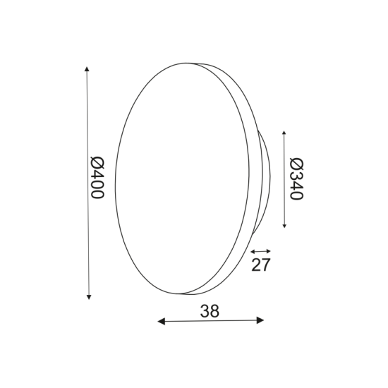 ΕΠΙΤΟΙΧΟ Φ/Σ LED 24W 3000Κ ΜΑΥΡΟ MDF ΚΥΚΛΟΣ Φ40ΧΗ3,6CM ECLIPSE