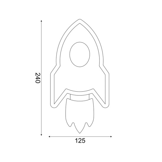 ΠΥΡΑΥΛΟΣ NASA ΚΟΚΚΙΝΟ ΕΠΙΤΟΙΧΟ Φ/Σ LED 5.5W 3000K 385LM MDF 24X13X3.8CM 