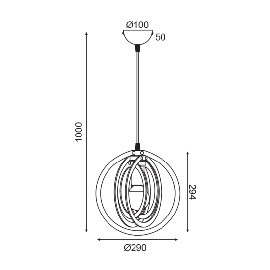 ΚΡΕΜΑΣΤΟ Φ/Σ 1ΧΕ27 ΣΚ.ΚΑΦΕ ΔΕΡΜΑ MDF D29XH100CM TRITON